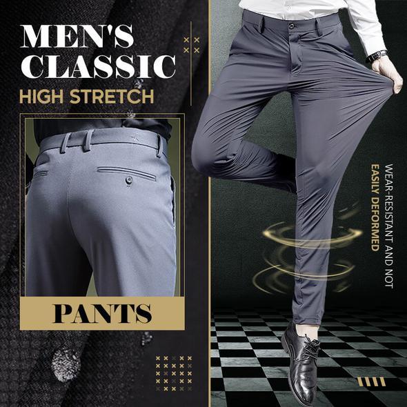 Sumoravibe - (Acquistando due, si ottiene la spedizione gratuita) Pantaloni da abito classici da uomo ad alta elasticità