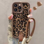 Sumoravibe - Custodia per iPhone con Stampa Leopardo e Laccetto
